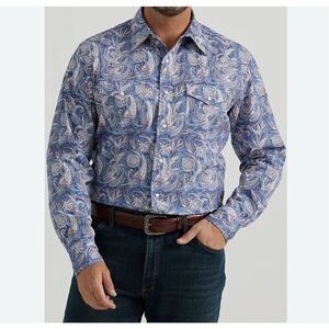Wrangler 20X Advanced Comfort Long Sleeve Shirt Pearl Snap Men’s Medium